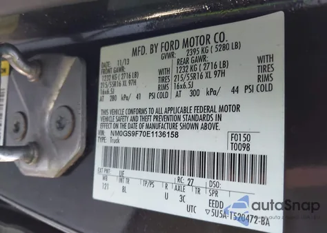 2014 Ford Transit Connect Xlt from USA, damaged, VIN NM0GS9F70E1136158